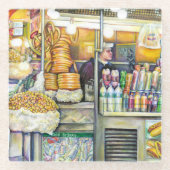 Pushcart Paradise Glazen Onderzetter (Voorkant)