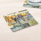 Pushcart Paradise Kartonnen Onderzetters (Schuin)