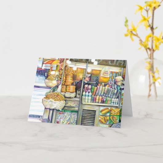 Pushcart Paradise-Wenskaart Kaart (Gele Bloem)