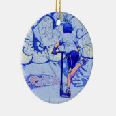 Pushin' It - Stunt Scooter Rider Ceramic Ornament (Rechts)