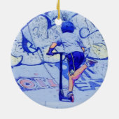 Pushin' It - Stunt Scooter Rider Ceramic Ornament (Achterkant)