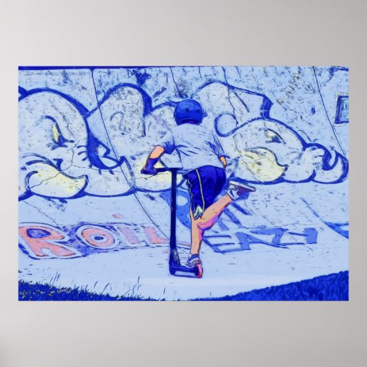 Pushin' It - Stunt Scooter Rider Poster (Voorkant)