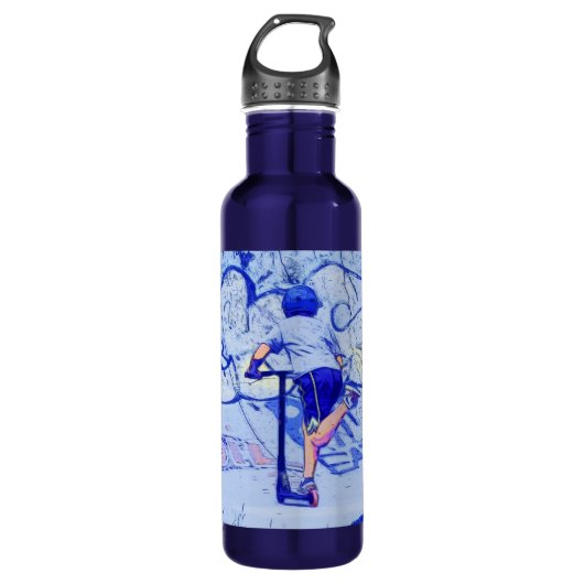 Pushin' It - Stunt Scooter Rider Waterfles (Voorkant)