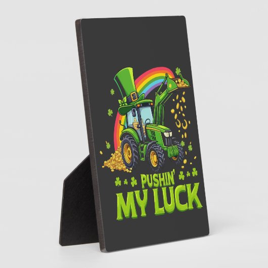 Pushing My Luck Grappige graafmachine St Patrick's Fotoplaat (Zijkant)