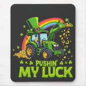 Pushing My Luck Grappige graafmachine St Patrick's Muismat (Voorkant)
