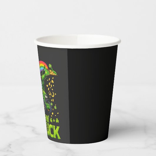 Pushing My Luck Grappige graafmachine St Patrick's Papieren Bekers (Links)