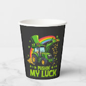 Pushing My Luck Grappige graafmachine St Patrick's Papieren Bekers (Voorkant)