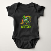 Pushing My Luck Grappige graafmachine St Patrick's Romper (Voorkant)
