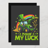 Pushing My Luck Grappige graafmachine St Patrick's Save The Date (Voorkant / Achterkant)