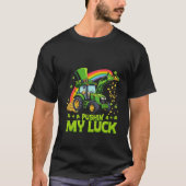 Pushing My Luck Grappige graafmachine St Patrick's T-shirt (Voorkant)