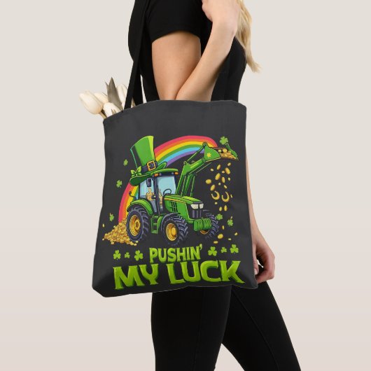 Pushing My Luck Grappige graafmachine St Patrick's Tote Bag (Dichtbij)