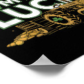Pushing My Luck Tractor Clover St Patricks Day Fun Poster (Hoek)
