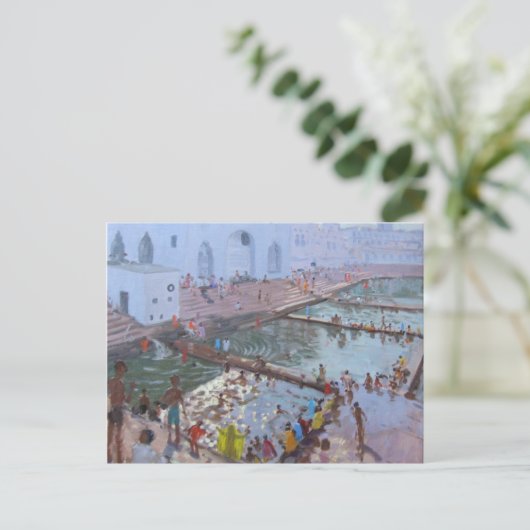 Pushkar ghats Rajasthan Briefkaart (Staand voorkant)