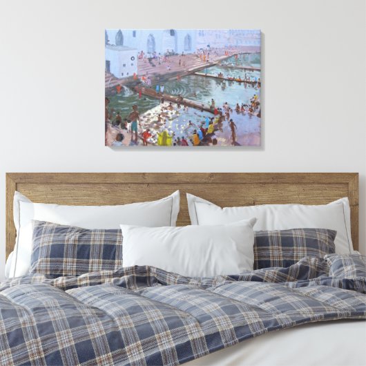 Pushkar ghats Rajasthan Canvas Afdruk (Insitu (Slaapkamer))