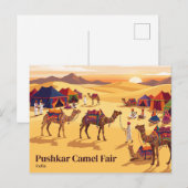 Pushkar Kameelmarkt India Briefkaart (Voorkant / Achterkant)