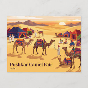 Pushkar Kameelmarkt India Briefkaart