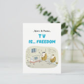 Pusho-tv-programma's Cartoons Briefkaart (Staand voorkant)