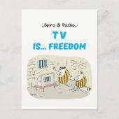 Pusho-tv-programma's Cartoons Briefkaart (Voorkant)