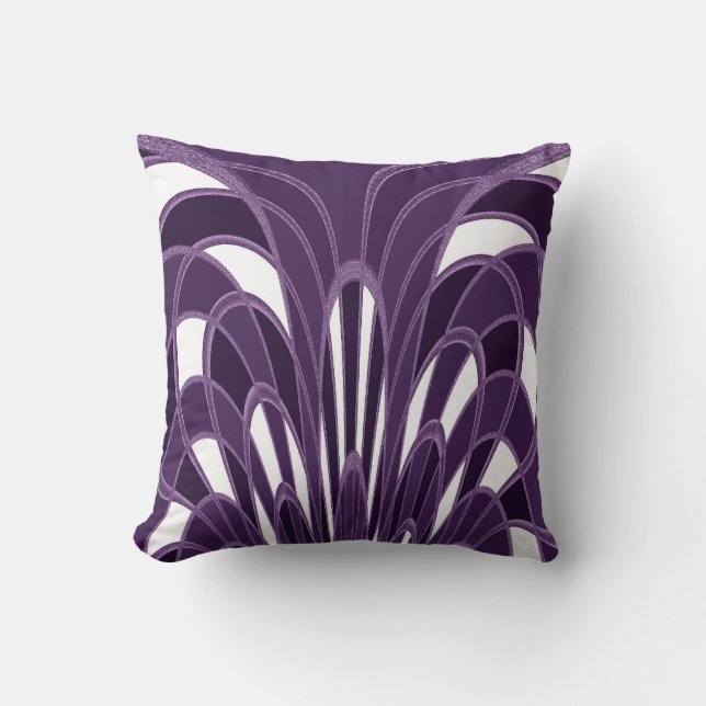 Pushroom Abstract - Art Deco - Plum Kussen (Voorkant)