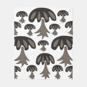 Pushroom Black Gray Pattern Fleece Deken (Voorkant)