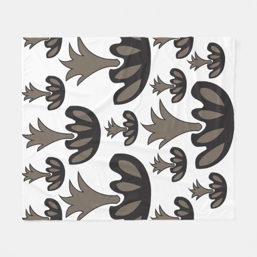 Pushroom Black Gray Pattern Fleece Deken (Voorkant (Horizontaal))