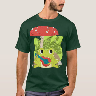 Pushroom Cottcore Aesthetische kikker die Banjo sp T-shirt