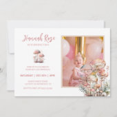 Pushroom Cute Blush Pink Woodland Fotodag Kaart (Voorkant)