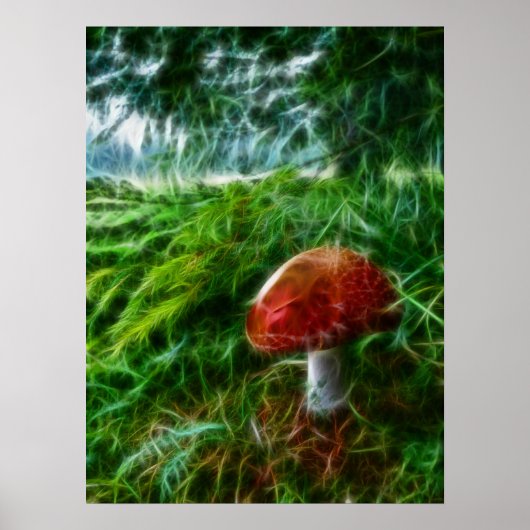 Pushroom Fractal Forest Poster (Voorkant)