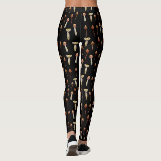 PushroomsPsychedelische Planten Art Leggings (Achterkant)