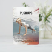 Pushups Fitness Kaart met Blue Backing (Staand voorkant)
