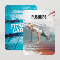 Pushups Fitness Kaart met Blue Backing