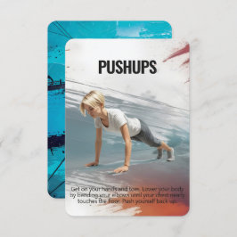 Pushups Fitness Kaart met Blue Backing