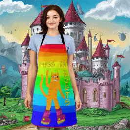 Puss in Boots Ginger cat gezegde Hallo Standard Ap Schort