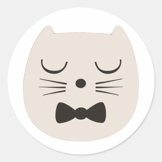 Puss Whiskas. Ronde Sticker (Voorkant)