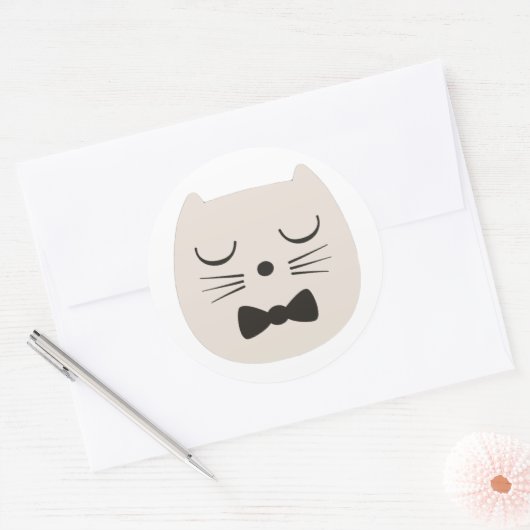 Puss Whiskas. Ronde Sticker (Envelop)