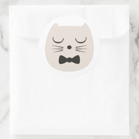 Puss Whiskas. Ronde Sticker (Tas)