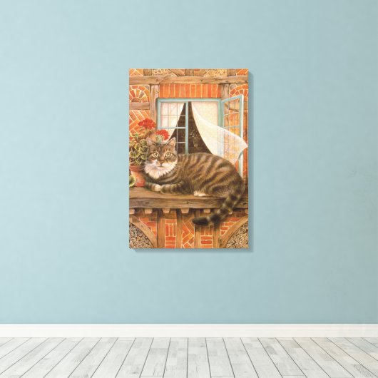 PUSSY CAT-BETALING CANVAS AFDRUK (Insitu (Houten vloer))