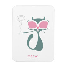 Pussy Golightly Miauw witte magneet