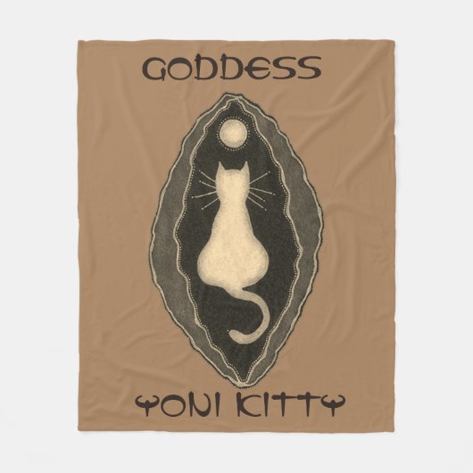 Pussy Kat Goddess Yoni Fleece Deken (Voorkant)