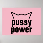 Pussy Power Cat Ears roze resistente vrouwen Poster (Voorkant)
