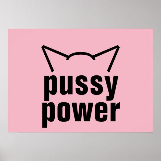Pussy Power Cat Ears roze resistente vrouwen Poster (Voorkant)