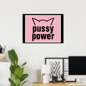 Pussy Power Cat Ears roze resistentie Vrouwen 2 Poster (Thuiskantoor)