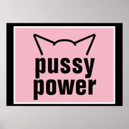 Pussy Power Cat Ears roze resistentie Vrouwen 2 Poster