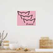 Pussy Power Cat Ears roze resistentie Vrouwen prot Poster (Keuken)