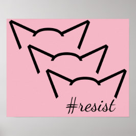 Pussy Power Cat Ears roze resistentie Vrouwen prot Poster
