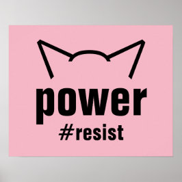 Pussy Power Cat Ears roze resistentie Vrouwen prot Poster