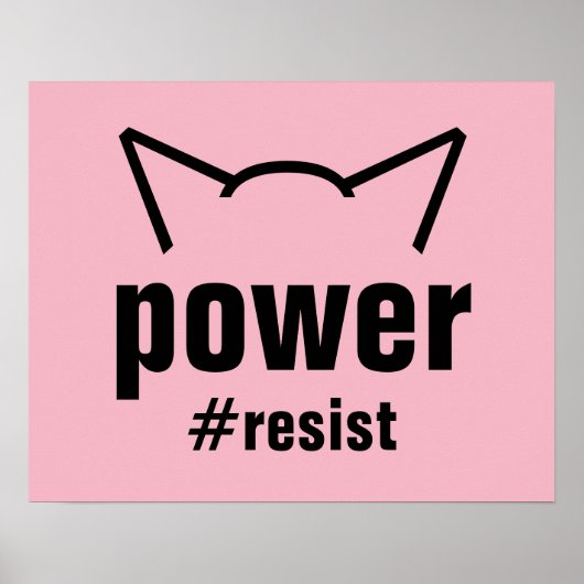 Pussy Power Cat Ears roze resistentie Vrouwen prot Poster (Voorkant)