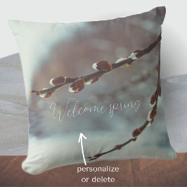 Pussy willow-bijkantoren met catkins in de late wi kussen