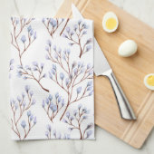 Pussy Willow Branches Theedoek (Quarter Fold)