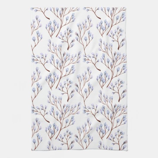 Pussy Willow Branches Theedoek (Verticaal)